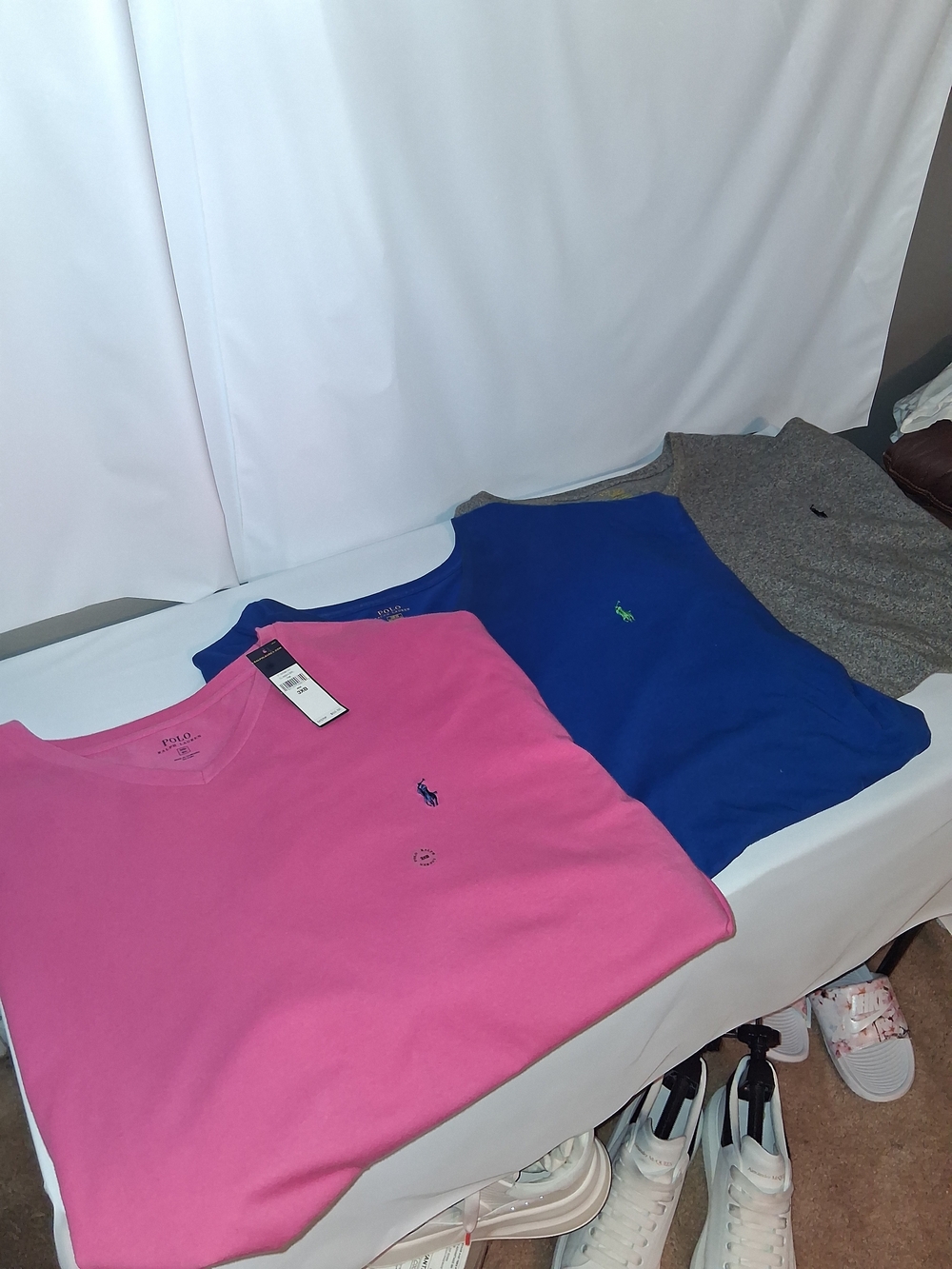 Polo by Ralph Lauren Kids Pink, Blue & Gray Crew Neck Tee Pack